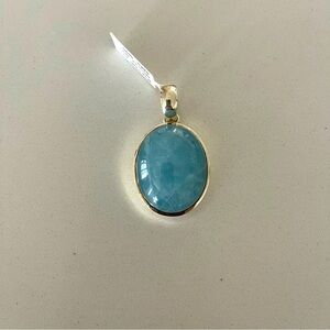 One of a kind Oval Cabachon Aquamarine Pendant
